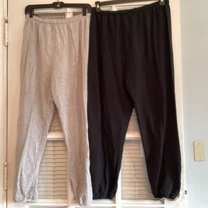 aerie Women's Black and Light Gray Jogger Pants Duo